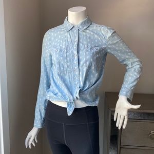 Madewell Floral Denim Button Up